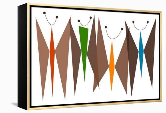 Butterflies - Browns-Tonya Newton-Framed Stretched Canvas