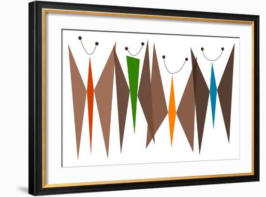 Butterflies - Browns-Tonya Newton-Framed Art Print