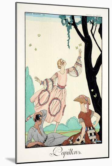 Butterflies, from 'Falbalas and Fanfreluches, Almanach des Modes Présentes,-Georges Barbier-Mounted Giclee Print
