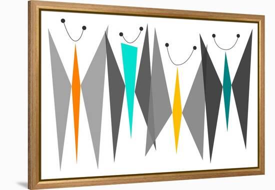 Butterflies - Grays-Tonya Newton-Framed Stretched Canvas