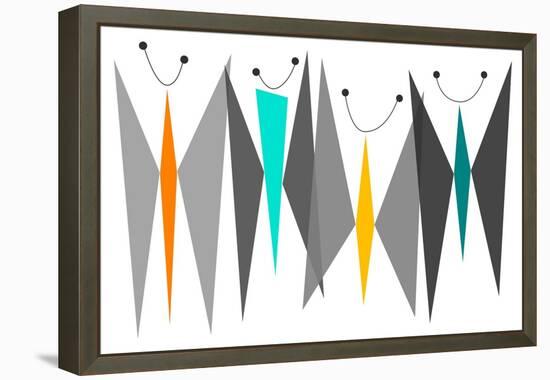 Butterflies - Grays-Tonya Newton-Framed Stretched Canvas