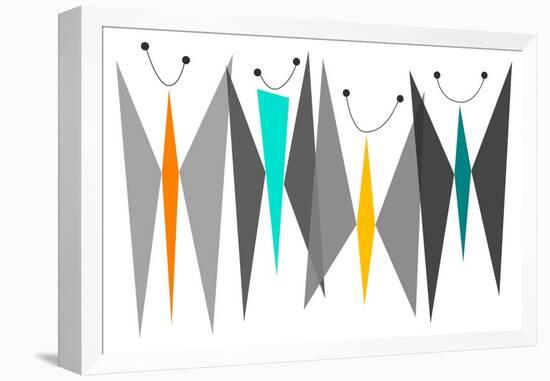 Butterflies - Grays-Tonya Newton-Framed Stretched Canvas