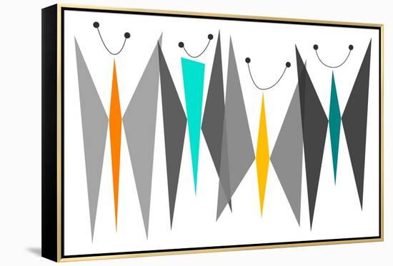 Butterflies - Grays-Tonya Newton-Framed Stretched Canvas