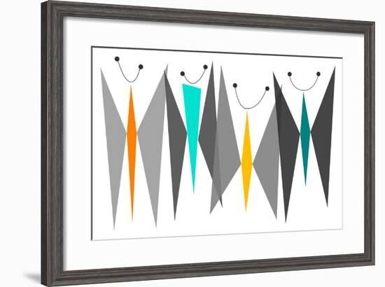 Butterflies - Grays-Tonya Newton-Framed Art Print