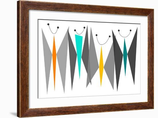 Butterflies - Grays-Tonya Newton-Framed Art Print