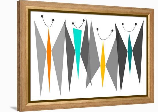 Butterflies - Grays-Tonya Newton-Framed Stretched Canvas