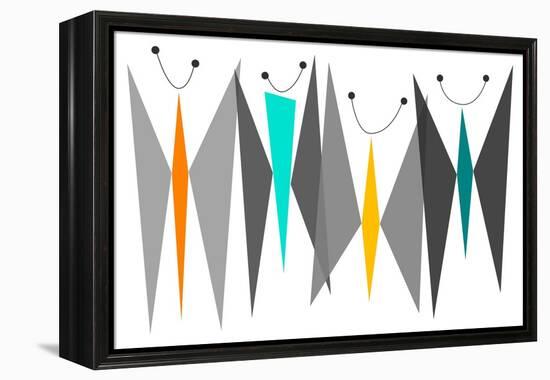 Butterflies - Grays-Tonya Newton-Framed Stretched Canvas