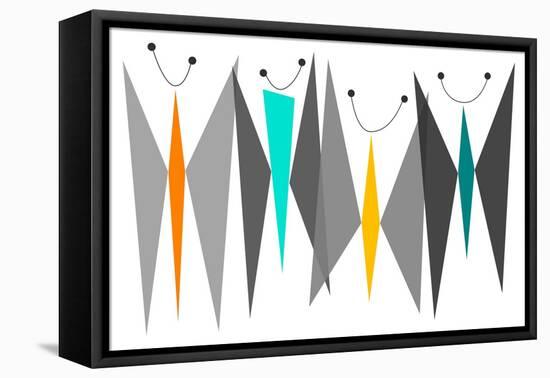 Butterflies - Grays-Tonya Newton-Framed Stretched Canvas