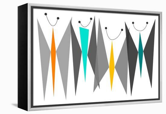 Butterflies - Grays-Tonya Newton-Framed Stretched Canvas