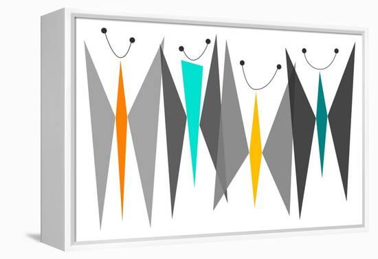 Butterflies - Grays-Tonya Newton-Framed Stretched Canvas