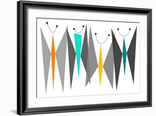 Butterflies - Grays-Tonya Newton-Framed Art Print