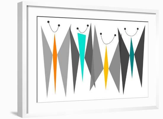 Butterflies - Grays-Tonya Newton-Framed Art Print