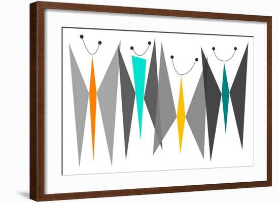 Butterflies - Grays-Tonya Newton-Framed Art Print