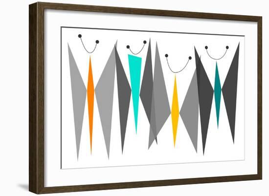 Butterflies - Grays-Tonya Newton-Framed Art Print