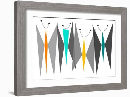 Butterflies - Grays-Tonya Newton-Framed Art Print