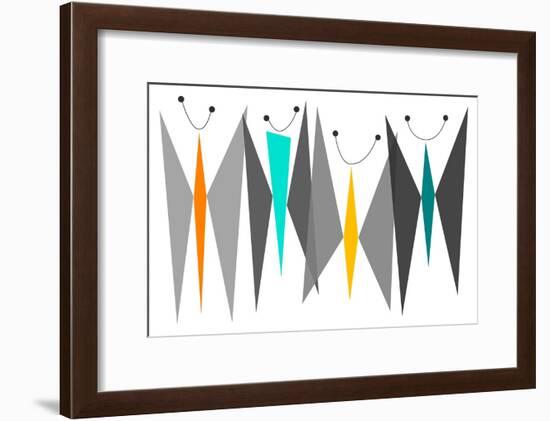 Butterflies - Grays-Tonya Newton-Framed Art Print