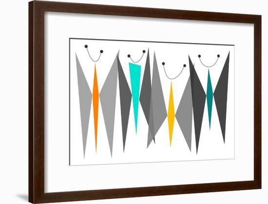 Butterflies - Grays-Tonya Newton-Framed Art Print