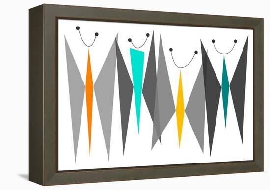 Butterflies - Grays-Tonya Newton-Framed Stretched Canvas