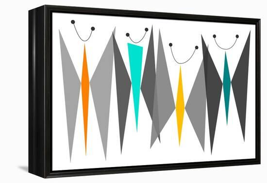 Butterflies - Grays-Tonya Newton-Framed Stretched Canvas