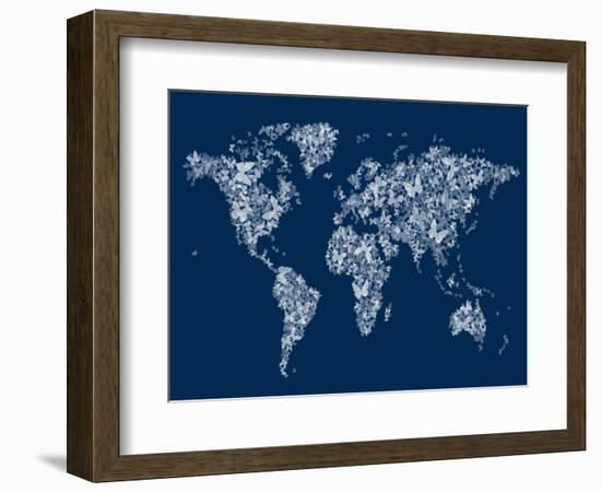 Butterflies Map of the World Map-Michael Tompsett-Framed Art Print