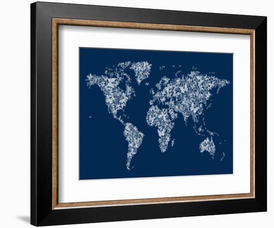 Butterflies Map of the World Map-Michael Tompsett-Framed Art Print