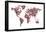 Butterflies Map of the World-Michael Tompsett-Framed Stretched Canvas