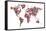 Butterflies Map of the World-Michael Tompsett-Framed Stretched Canvas