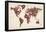 Butterflies Map of the World-Michael Tompsett-Framed Stretched Canvas