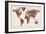 Butterflies Map of the World-Michael Tompsett-Framed Premium Giclee Print