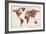 Butterflies Map of the World-Michael Tompsett-Framed Art Print