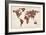 Butterflies Map of the World-Michael Tompsett-Framed Art Print