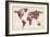 Butterflies Map of the World-Michael Tompsett-Framed Art Print