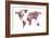 Butterflies Map of the World-Michael Tompsett-Framed Art Print