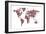 Butterflies Map of the World-Michael Tompsett-Framed Art Print