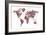 Butterflies Map of the World-Michael Tompsett-Framed Art Print