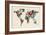 Butterflies Map of the World-Michael Tompsett-Framed Art Print