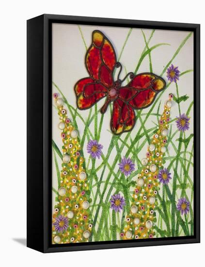 Butterflies, Red and Yellow, 2016-Pat Scott-Framed Premier Image Canvas