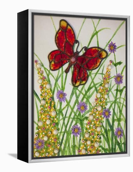 Butterflies, Red and Yellow, 2016-Pat Scott-Framed Premier Image Canvas