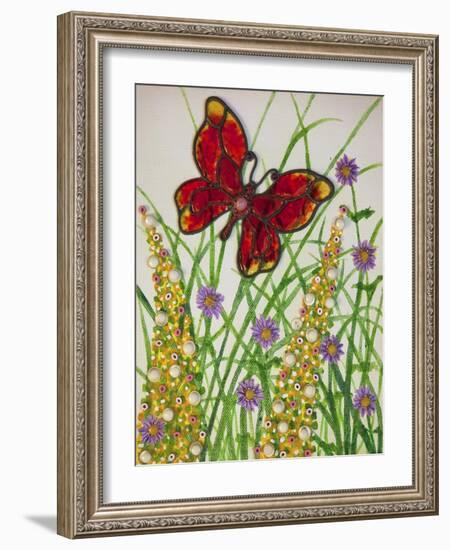 Butterflies, Red and Yellow, 2016-Pat Scott-Framed Giclee Print