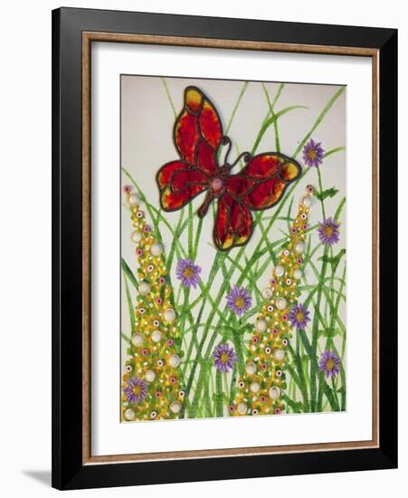 Butterflies, Red and Yellow, 2016-Pat Scott-Framed Giclee Print