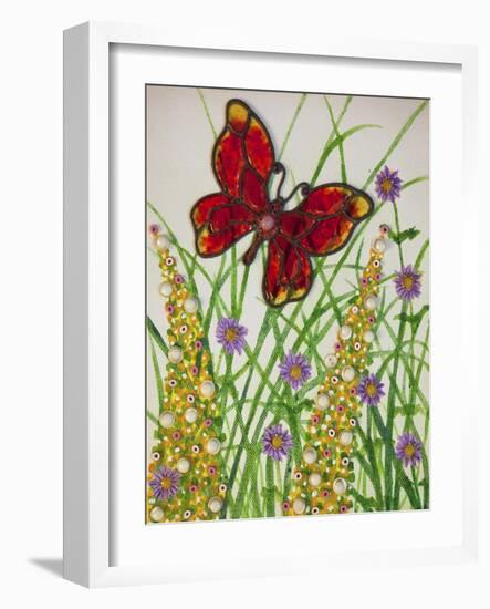 Butterflies, Red and Yellow, 2016-Pat Scott-Framed Giclee Print