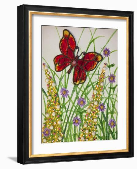 Butterflies, Red and Yellow, 2016-Pat Scott-Framed Giclee Print