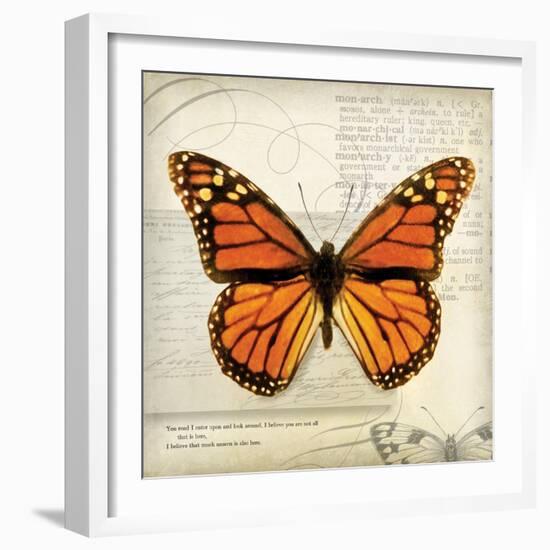 Butterflies Script II-Amy Melious-Framed Premium Giclee Print