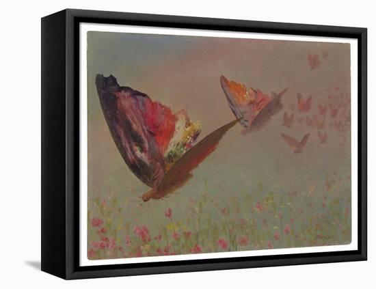 Butterflies with Riders (Oil on Paper Laid down on Board)-Albert Bierstadt-Framed Premier Image Canvas