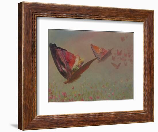 Butterflies with Riders-Albert Bierstadt-Framed Giclee Print