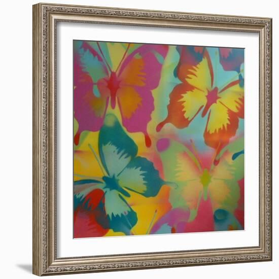 Butterflies-Abstract Graffiti-Framed Giclee Print