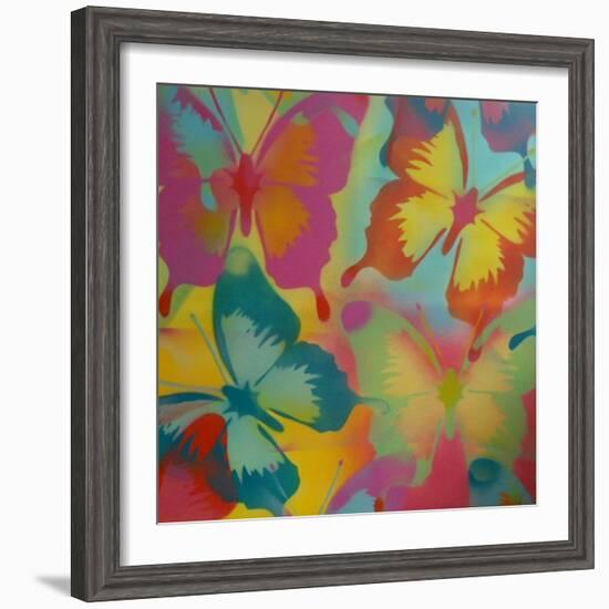 Butterflies-Abstract Graffiti-Framed Giclee Print