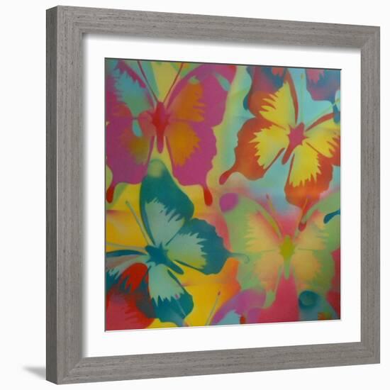 Butterflies-Abstract Graffiti-Framed Giclee Print