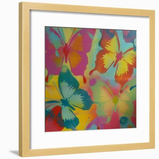 Butterflies-Abstract Graffiti-Framed Giclee Print