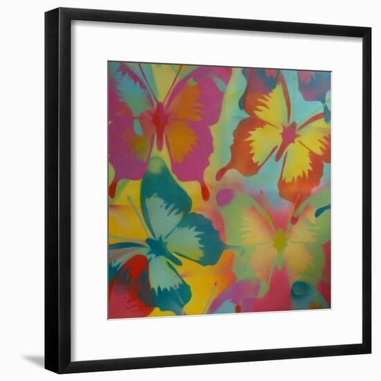 Butterflies-Abstract Graffiti-Framed Giclee Print